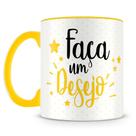 Caneca Personalizada Faça um Desejo - Porcelana Alta Resistência com Interior Amarelo Caneca Personalizada Faça um Desejo - Porcelana Alta Resistência com Interior Amarelo