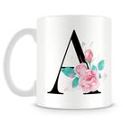 Caneca Personalizada Letra A - Porcelana Branca com Estampa