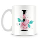 Caneca Personalizada Letra I em Porcelana Branca com Estampa Bem Estar
