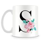 Caneca Personalizada Letra S em Porcelana Branca com Estampa Bem Estar Caneca Personalizada Letra S em Porcelana Branca com Estampa Bem Estar