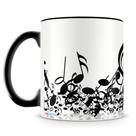 Caneca Personalizada Notas Musicais Preta - 325ml