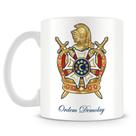 Caneca Personalizada Ordem Demolay Branca com Alça Azul Escuro - Mod.1