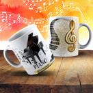 Caneca Personalizada Piano Pianista Musica Instrumento Musical Orquestra Banda Jaez Jazz