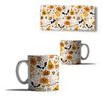 Caneca Personalizada Porcelana Halloween Aboboras Laranja