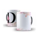 Caneca Personalizada Presente Floral Letra D Caneca Personalizada Presente Floral Letra D