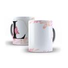 Caneca Personalizada Presente Floral Letra L