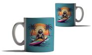Caneca Personalizada Presente Praia Preguiça Surfista Surf