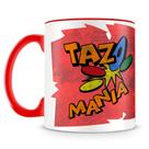 Caneca Personalizada Tazmania em Porcelana com Alça Vermelha Caneca Personalizada Tazmania em Porcelana com Alça Vermelha
