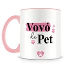 Caneca Personalizada Vovó de Pet em Porcelana Rosa