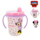 Caneca Plastica Com Alça e Tampa 330ml Minnie Rosa Plasutil