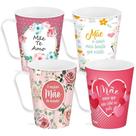 Caneca plástica decorada Mães 430ml ref 1427 - Koisas De Kozinha