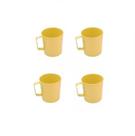 Caneca Plástica Merenda Escolar Amarela - 12 Pçs