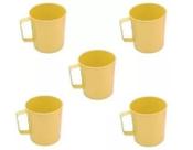 Caneca Plástica Merenda Escolar Amarela 300 ML - 25 Pçs