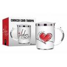 Caneca plastico inox meu coracao e seu brasfoot