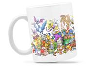 Caneca Pokémons Kanto Divertida Porcelana Xícara 325ml + Caixa Presente