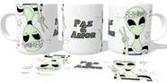 Caneca polimero plástico copo Alien Paz e Amor Caneca polimero plástico copo Alien Paz e Amor