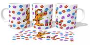 Caneca polimero plástico copo Garfield jardineiro