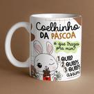 Caneca Porc Páscoa Coelhinho da páscoa o que trazes para mim 1 quilo 2 quilos 3 quilos assim 325 ml