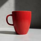 Caneca Porcelana 230ml Lume Azul, Laranja, Preta, Vermelha Cor:Vermelha