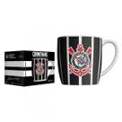 Caneca Porcelana 360ml Copo Time de Futebol Corinthians Preto Resistente Café