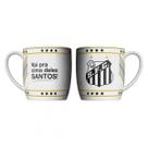 Caneca Porcelana 360ml Copo Time de Futebol Santos Resistente Café