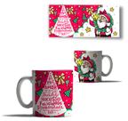 Caneca Porcelana A Magia do Natal Mensagem Papai Noel Frase
