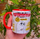 Caneca porcelana alça e interior vermelho flork empreendedor Caneca porcelana alça e interior vermelho flork empreendedor