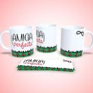 Caneca Porcelana Amizade Estampa 7 325ML com Estampa Temática Branco Outras Marcas