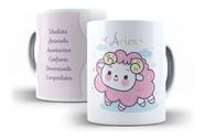 Caneca Porcelana Áries Signos Cute Ariana