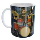 Caneca Porcelana Baterista Músico Bateria Banda
