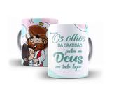 Caneca Porcelana Bíblia Os Olhos Da Gratidão Podem Ver Deus