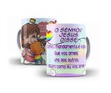 Caneca Porcelana Bíblia Que Vos Ameis Uns Aos Outros