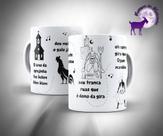 Caneca Porcelana Branca 325 ml Personalizada Exu Candomblé Pomba Gira Umbanda