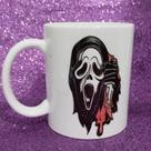 Caneca porcelana branca com desenho pânico