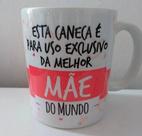 Caneca porcelana branca com escrita dia das mães