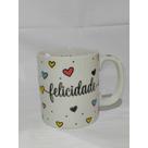 Caneca porcelana branca decorada faixa 280 ml