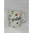 Caneca porcelana branca decorada faixa 280 ml