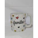 Caneca porcelana branca decorada faixa 280 ml