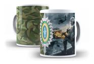 Caneca Porcelana Branca Exército Brasileiro Forças Armadas