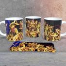 Caneca Porcelana Cavaleiros do Zodíaco Estampa 6 325ML Micro-ondas e Lava-louças Branco Outras