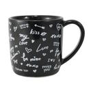 Caneca Porcelana Club 350ml Café Chá Cappuccino Linha My Love Cores Cor:Preta Caneca Porcelana Club 350ml Café Chá Cappuccino Linha My Love Cores Cor:Preta