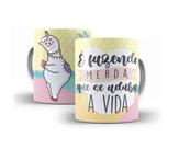 Caneca Porcelana Coleção Lhama Irritada 15 Caneca Porcelana Coleção Lhama Irritada 15