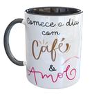 Caneca Porcelana Comece o dia com Café e Amor Caneca Porcelana Comece o dia com Café e Amor