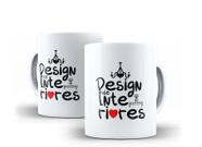 Caneca Porcelana Curso Design de Interiores com Coração Caneca Porcelana Curso Design de Interiores com Coração