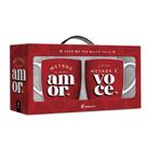 Caneca Porcelana Decorada Metade de Mim É Você 300ml - Brasfoot