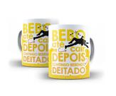 Caneca Porcelana Divertida Bebo Até Cair Depois Continuo Bebendo