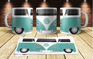 Caneca Porcelana Engraçadas Carros Kombi Perua Van Verde