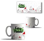 Caneca Porcelana Feliz Natal Cenário Neve Papai Noel Mensage Caneca Porcelana Feliz Natal Cenário Neve Papai Noel Mensage
