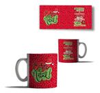 Caneca Porcelana Feliz Natal Fundo Vermelho Mensagem Amor