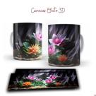 Caneca Porcelana Flores Inverno 3D (538)
